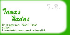 tamas madai business card